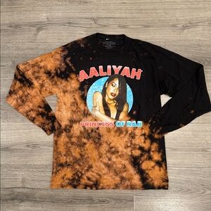 Aaliyah Princess Of R&B Black Tye Dye Long Sleeve Women’s Size Large